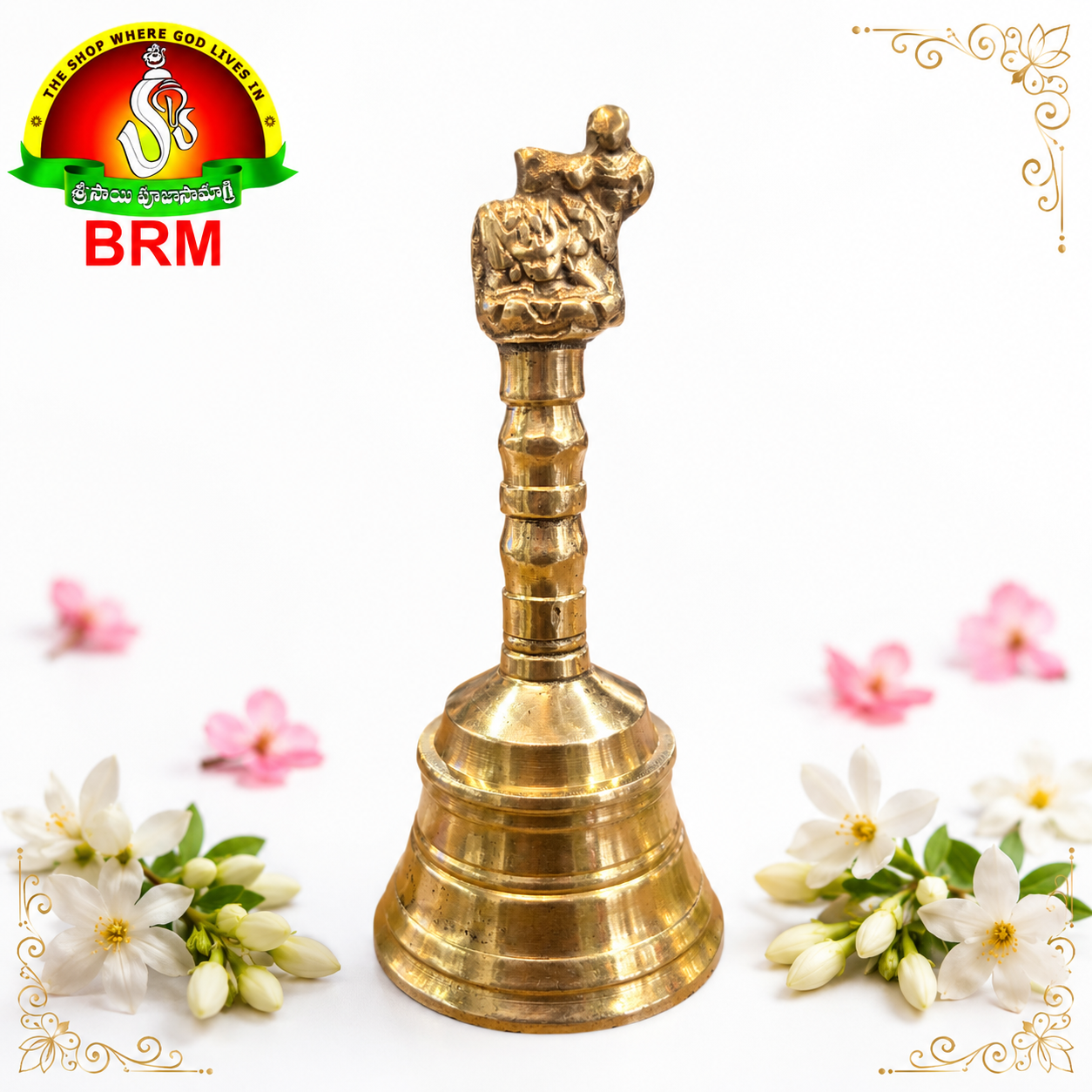 Brass Hand Bell for Pooja – Traditional Pooja Ghanti