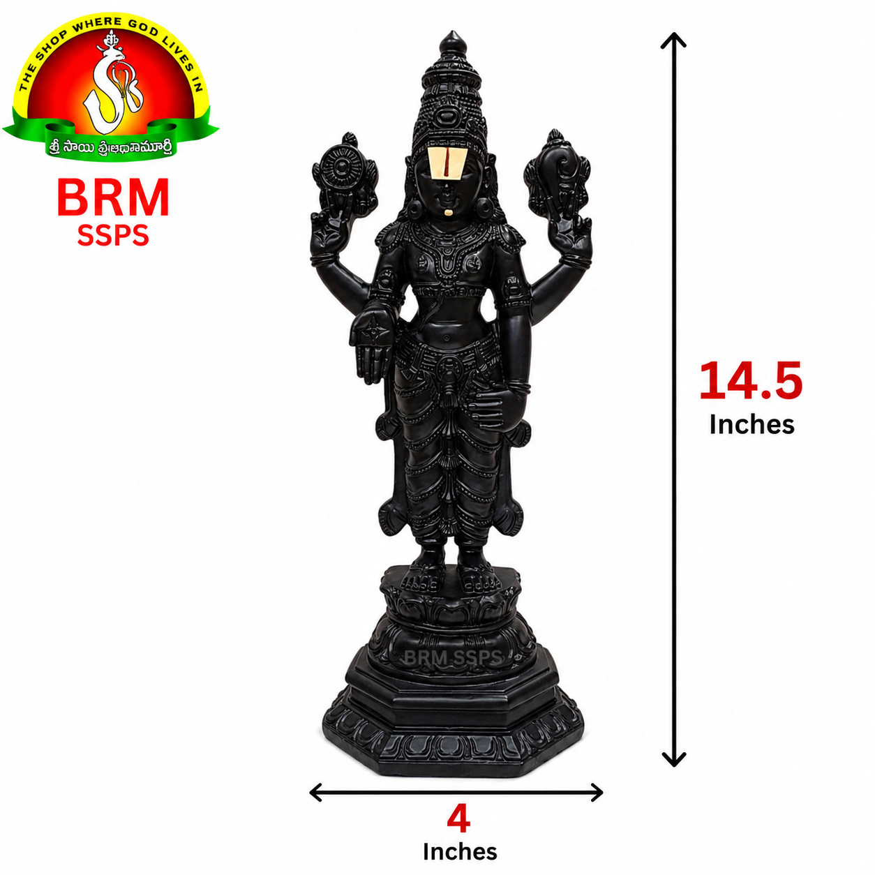 Premium Rosewood Lord Balaji Idol – Handcrafted Tirupati Venkateswara Swamy Statue