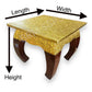 Premium Brass & Teakwood Chowki with Elephant Legs – Traditional Pooja Chowki