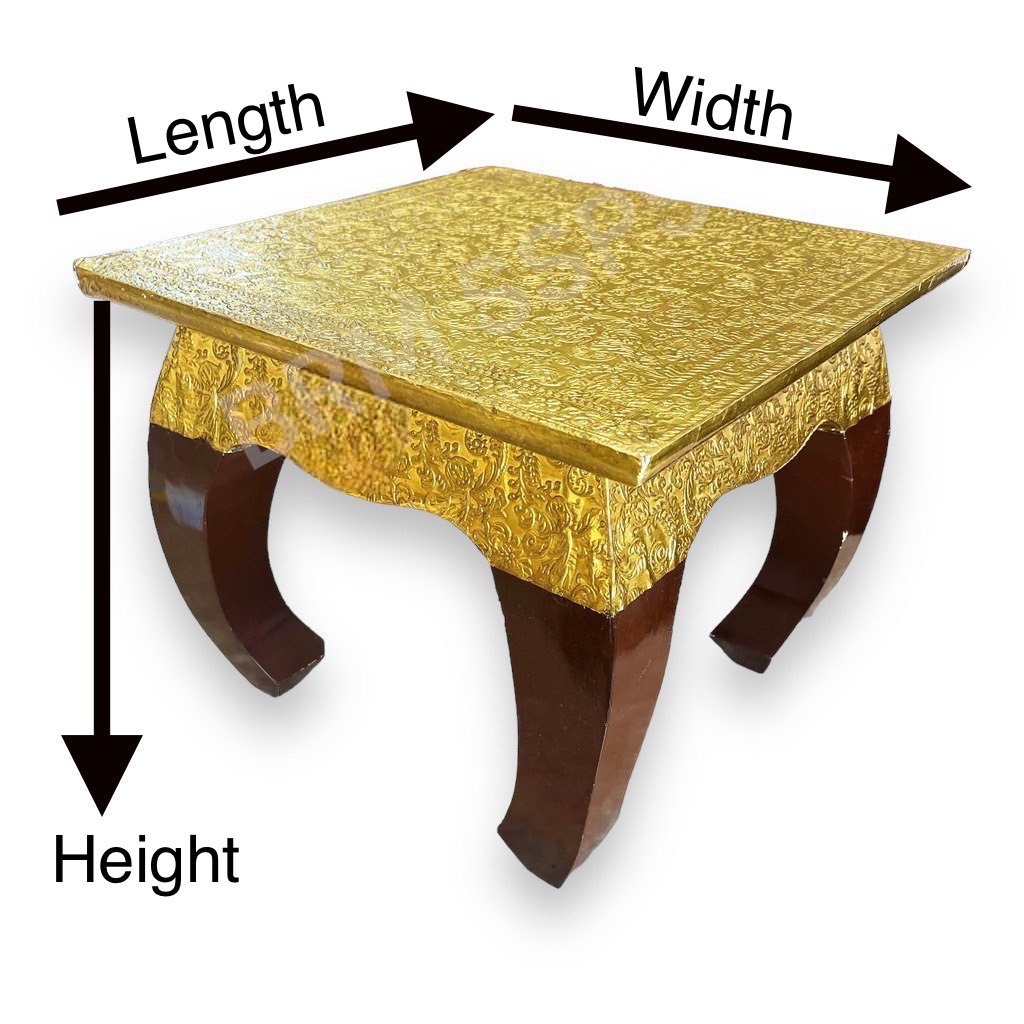 Premium Brass & Teakwood Chowki with Elephant Legs – Traditional Pooja Chowki