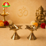 Premium Brass Star Deepam – 5cm Traditional Pooja Lamp