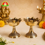 Brass Kamal Deepam for Pooja & Home Temple – Traditional Lotus Brass Oil Lamp (6cm)