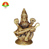 Brass Sarasvati Idol for Home & Pooja – Premium Brass Murti (6.5cm)