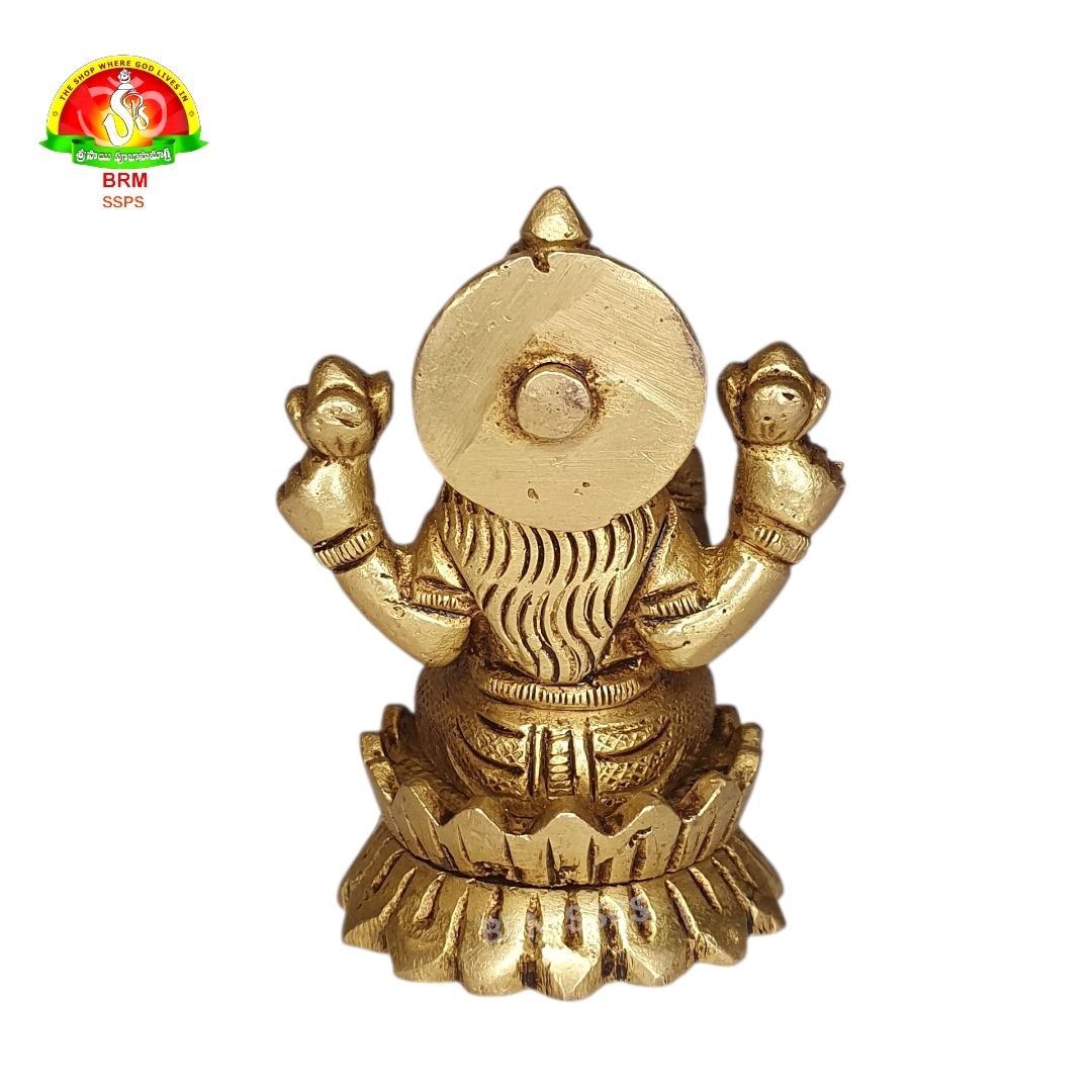 Brass Lakshmi Devi Idol for Home & Pooja – Premium Brass Murti (6.5cm)
