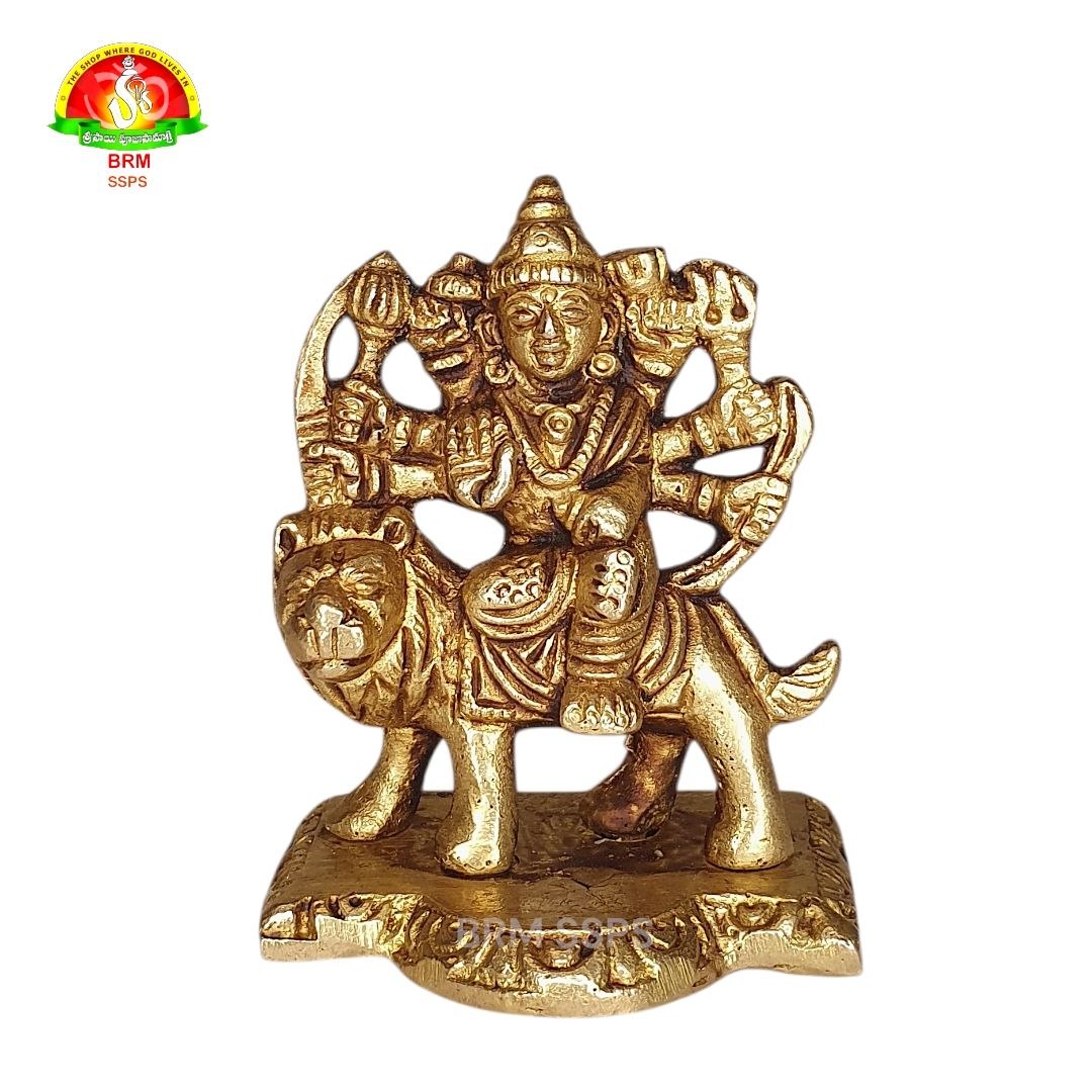 Brass Durga Matha Idol for Home & Pooja – Premium Brass Murti (7cm)