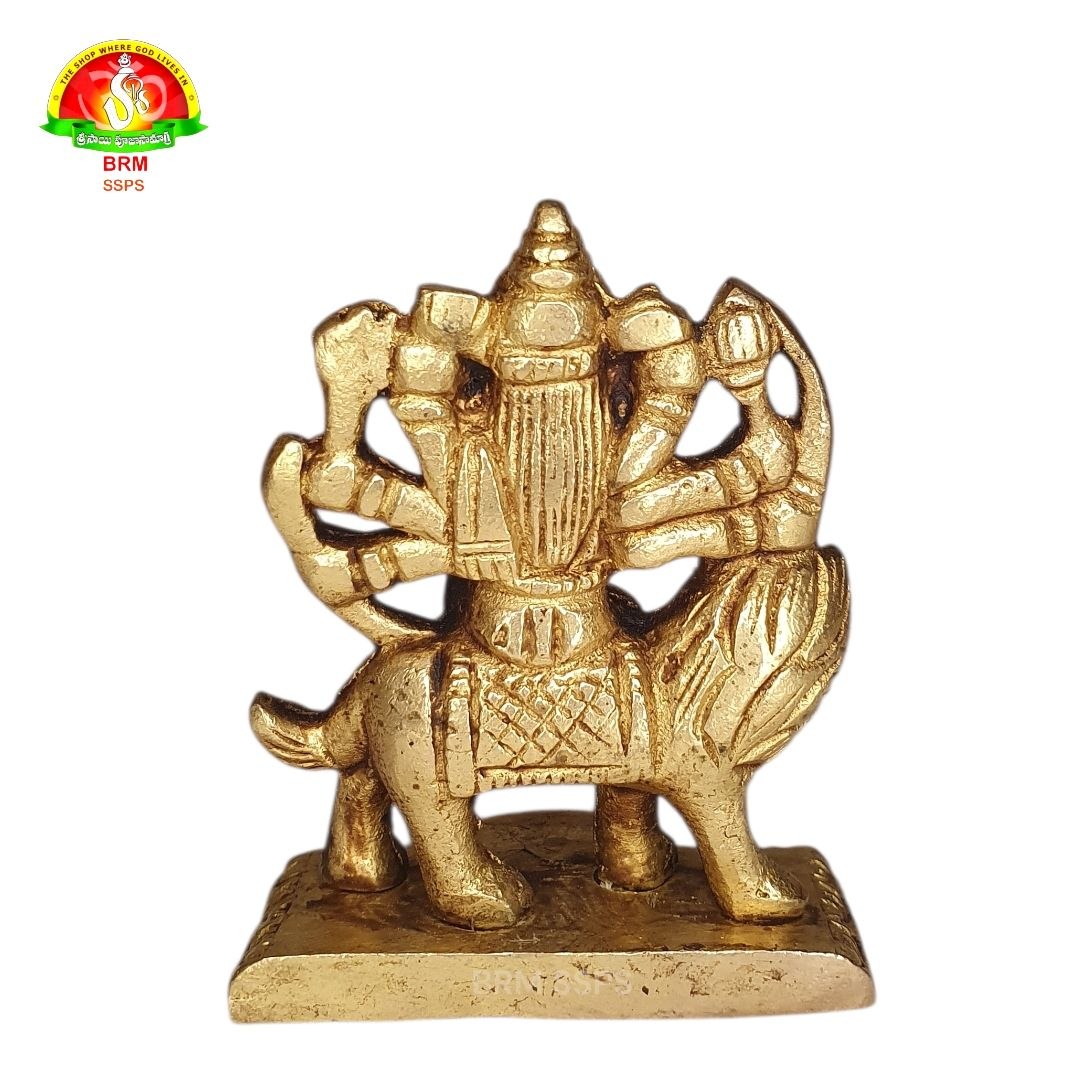 Brass Durga Matha Idol for Home & Pooja – Premium Brass Murti (7cm)