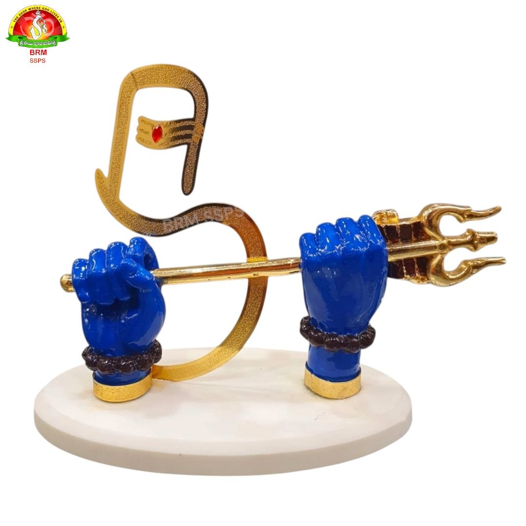 Pure Marble Shiva Idol with Trishul for Home & Pooja – Premium Maintenance-Free Murti