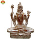Premium Brass Powder Shiva Idol with Pure Silver Foil Plating – (7cm)