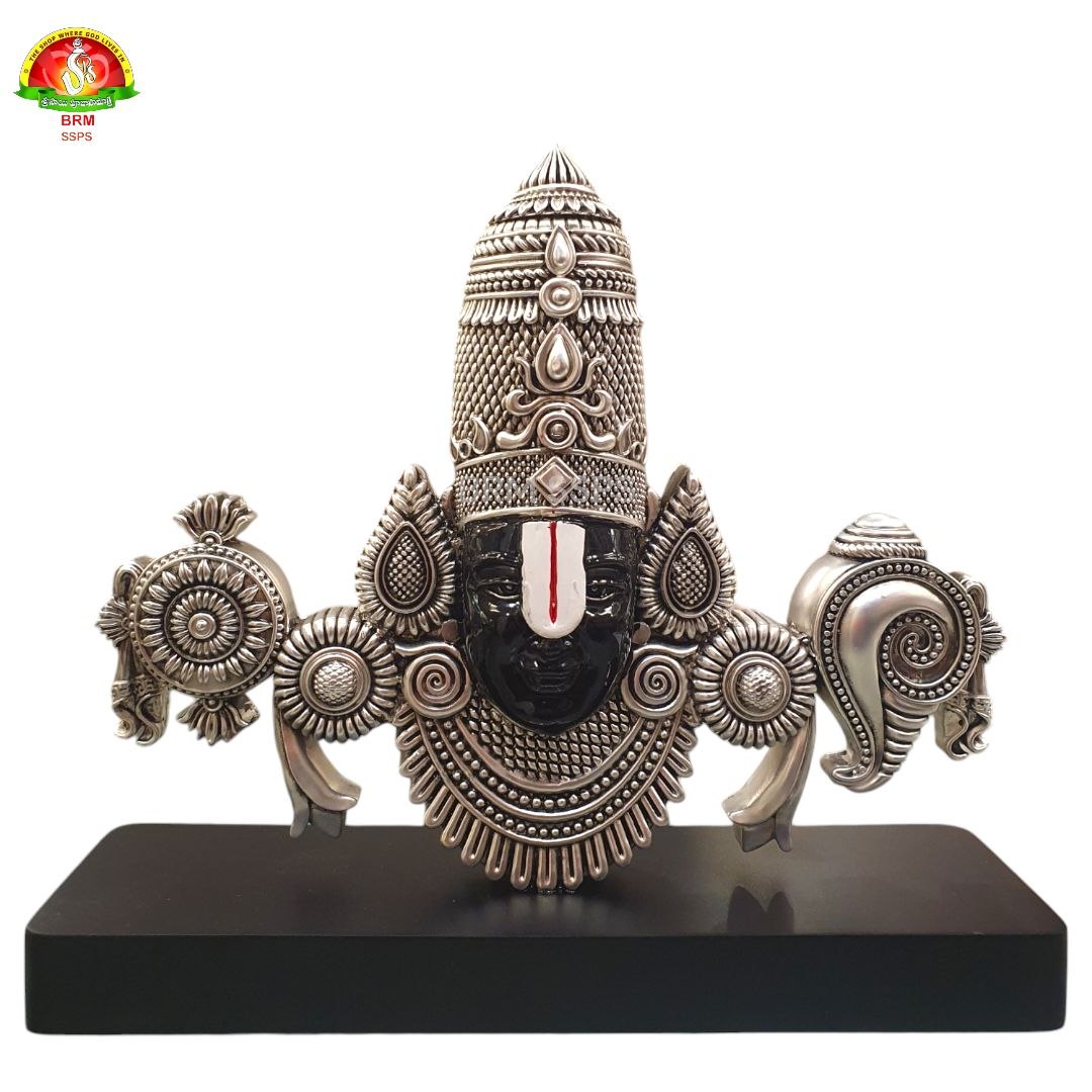 Premium Balaji Face Idol for  Home Décor – Pure Silver Plated Antique Finish