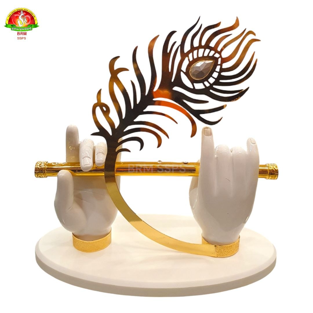 Pure Marble Krishna Hands with Flute for   Home Décor – Premium Finish