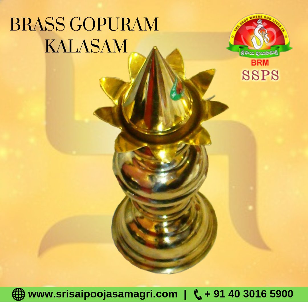 BRASS GOPURAM KALASAM 24 INC - Sri Sai Pooja Samagri